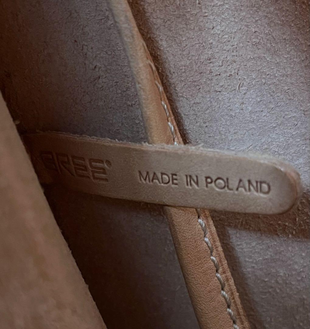 BREE ブリー　レザー トートバッグ　ヌメ革　ポーチ付き