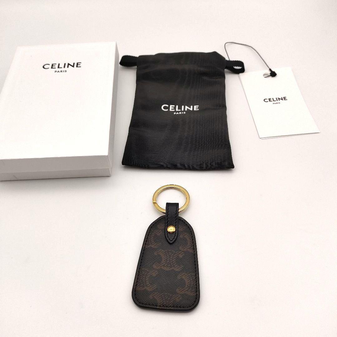 CELINE セリーヌ トリオンフ キーリング キーホルダー バッグチャーム 茶