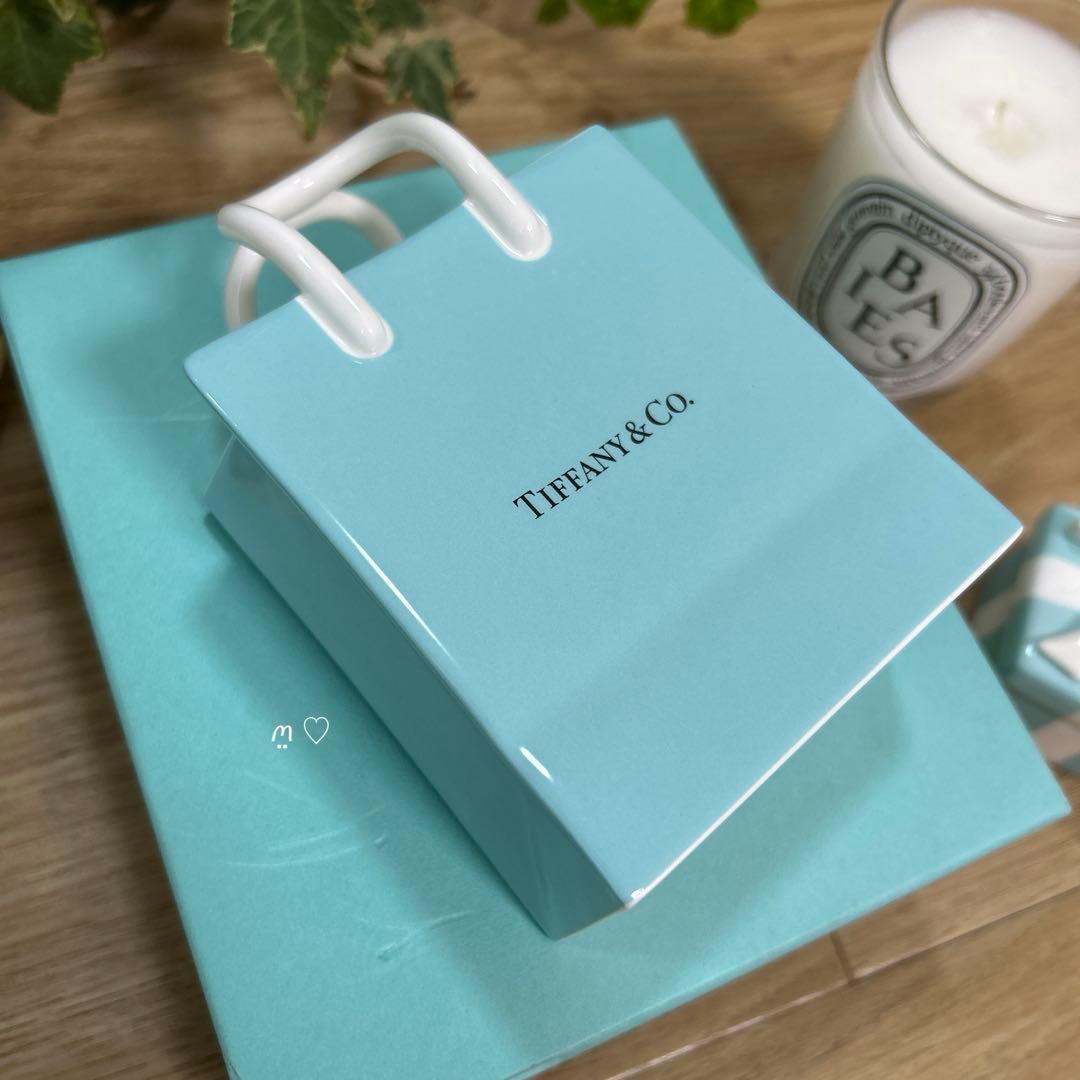 ティファニー　 ショッパー　ショッピングバッグ　オーナメント　陶器インテリア置物