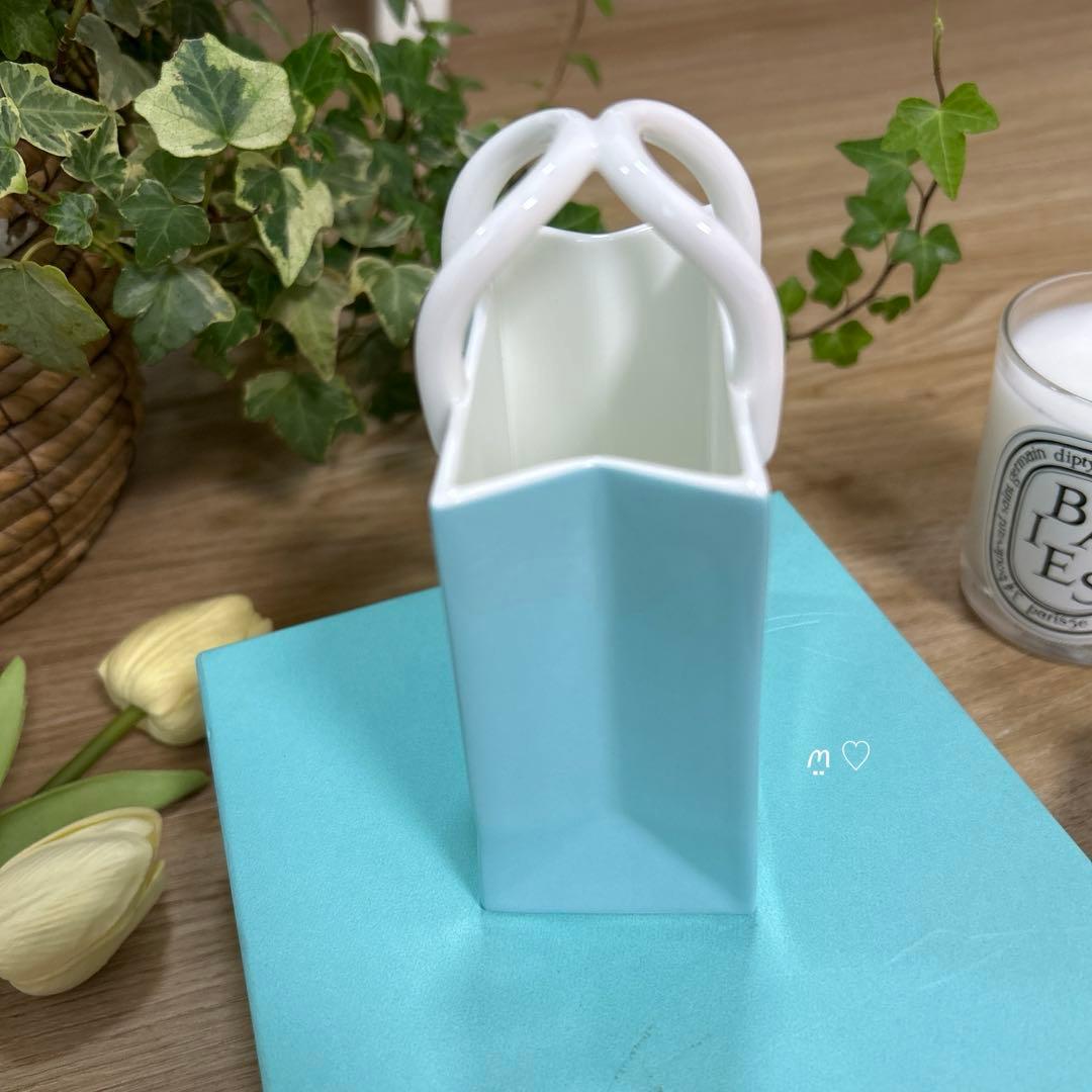 ティファニー　 ショッパー　ショッピングバッグ　オーナメント　陶器インテリア置物