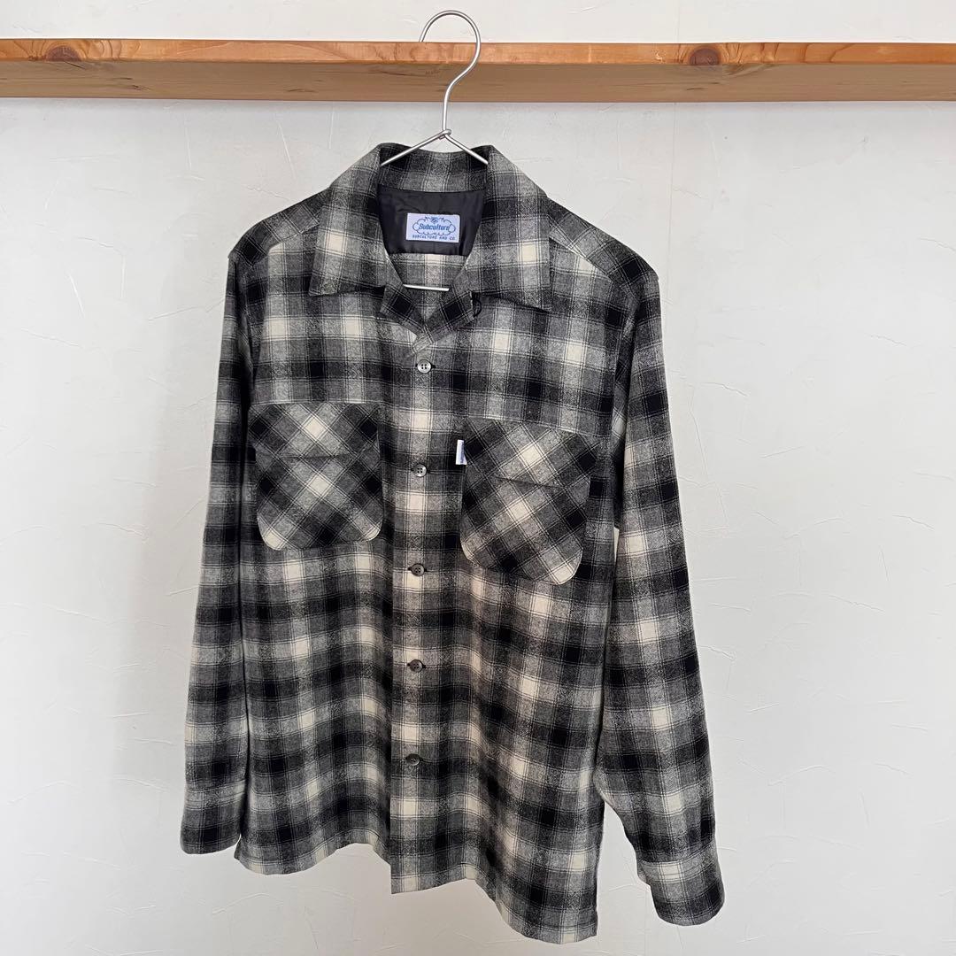 SUBCULTURE WOOLCHECKSHIRT / BLACK×GRAY 1