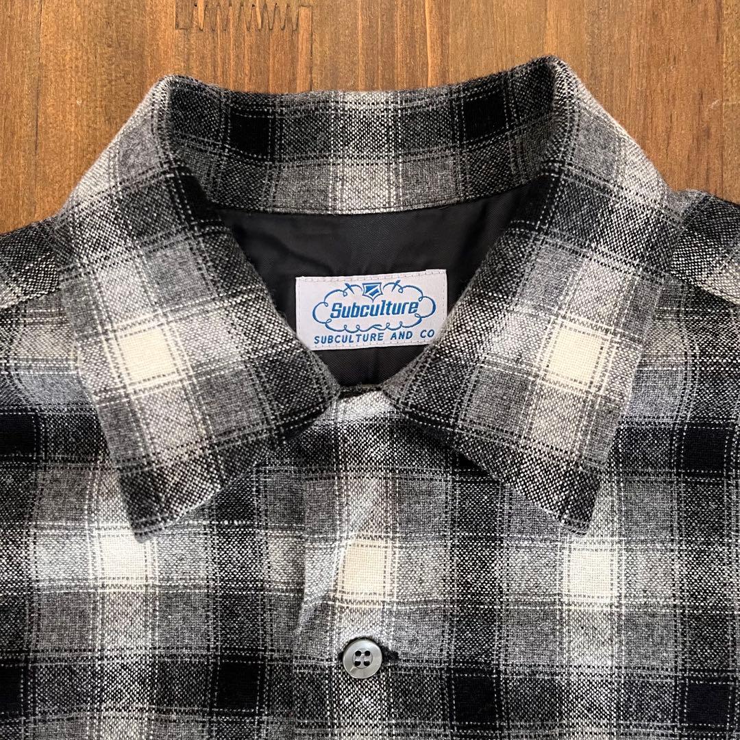 SUBCULTURE WOOLCHECKSHIRT / BLACK×GRAY 1