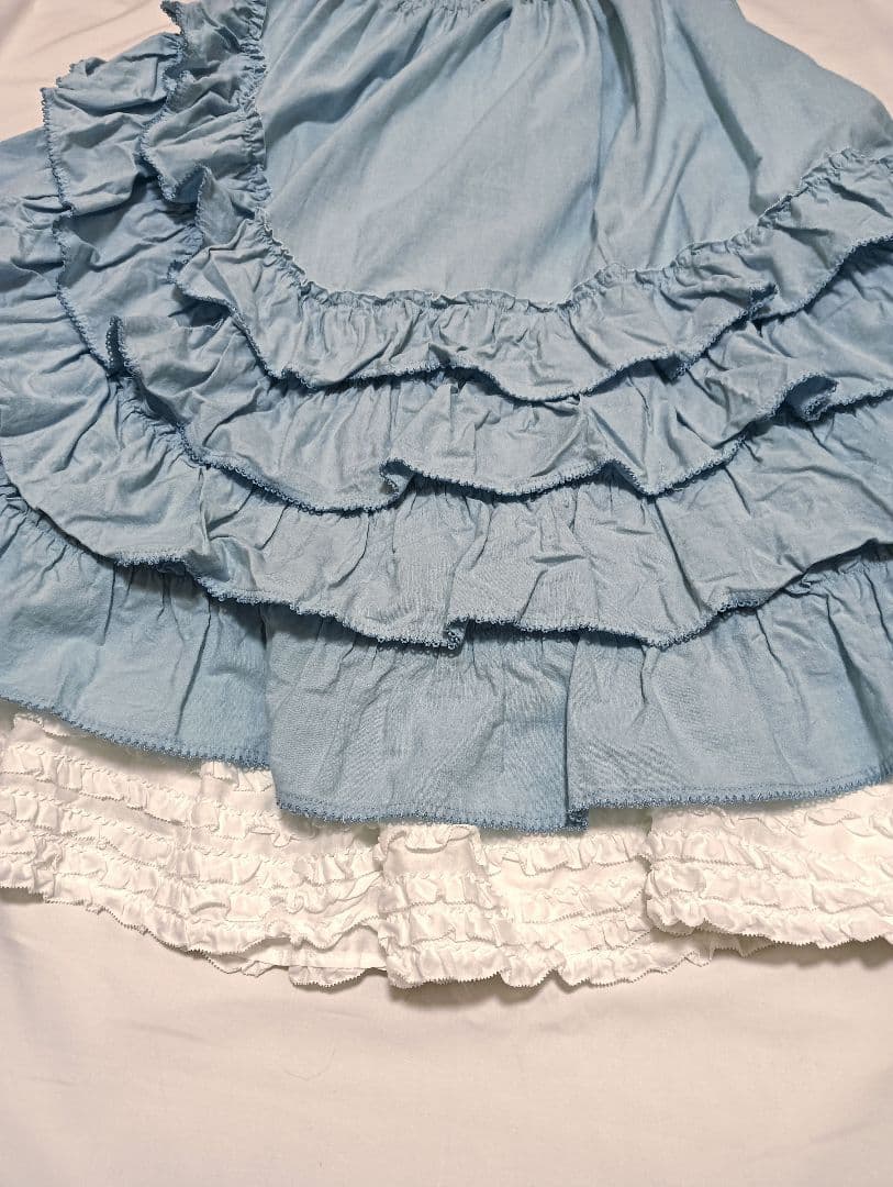 【タグ付き未使用】ピンクハウス　ダンガリー✕ローンフリルスカート