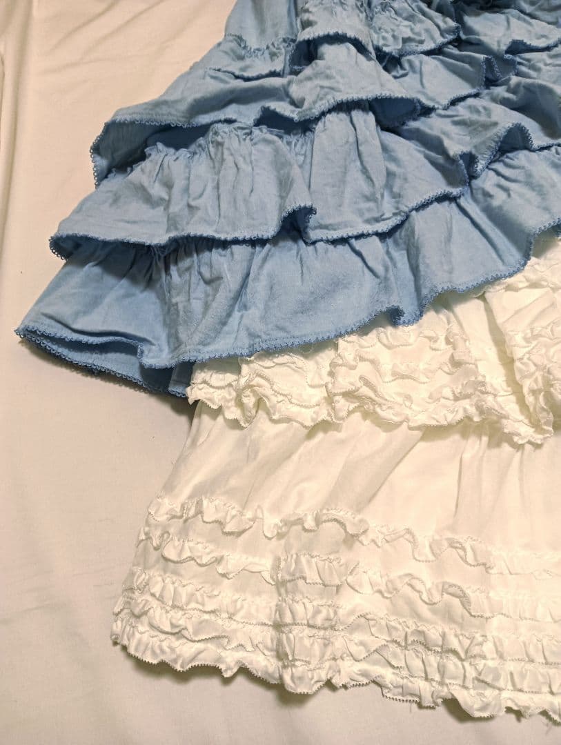 【タグ付き未使用】ピンクハウス　ダンガリー✕ローンフリルスカート
