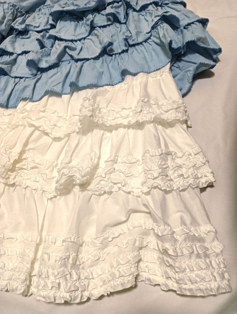 【タグ付き未使用】ピンクハウス　ダンガリー✕ローンフリルスカート