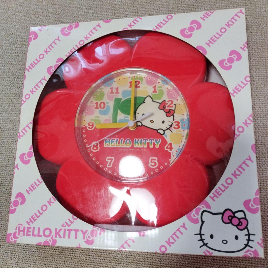 ハローキティ 花型 掛時計 約23cm