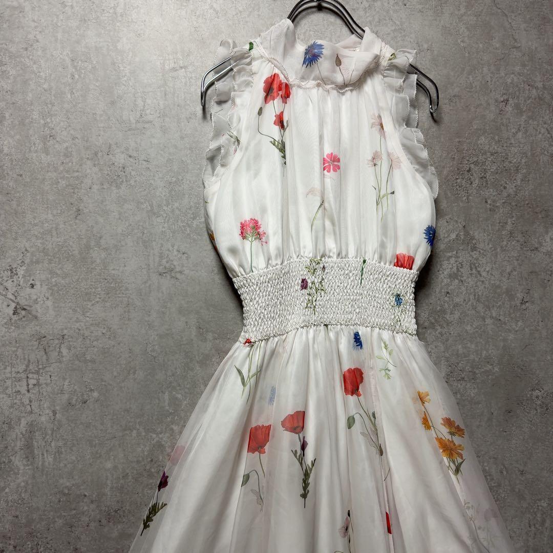 SNIDEL スナイデル　バックリボンシフォンワンピース 極美品　ワンピース　花
