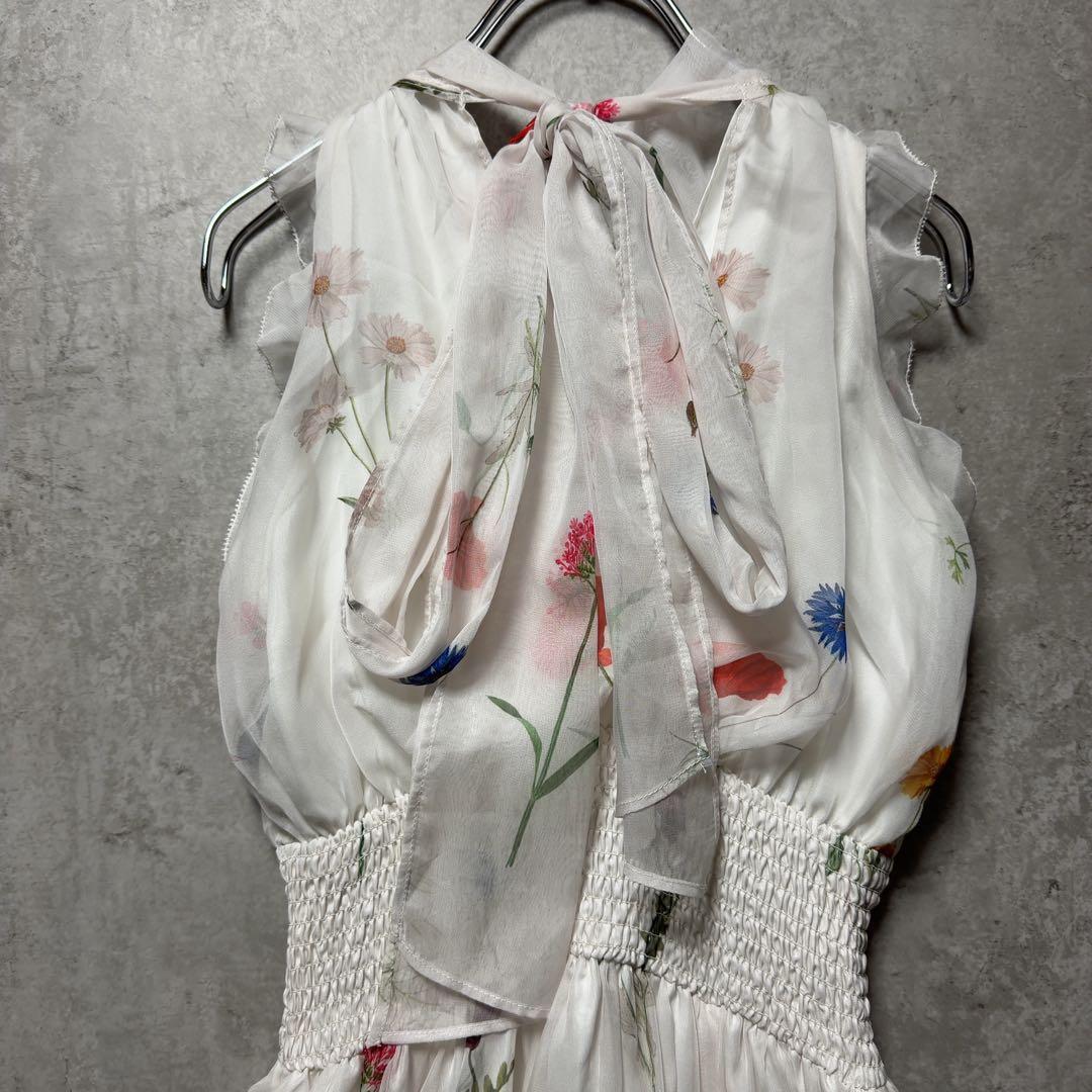 SNIDEL スナイデル　バックリボンシフォンワンピース 極美品　ワンピース　花