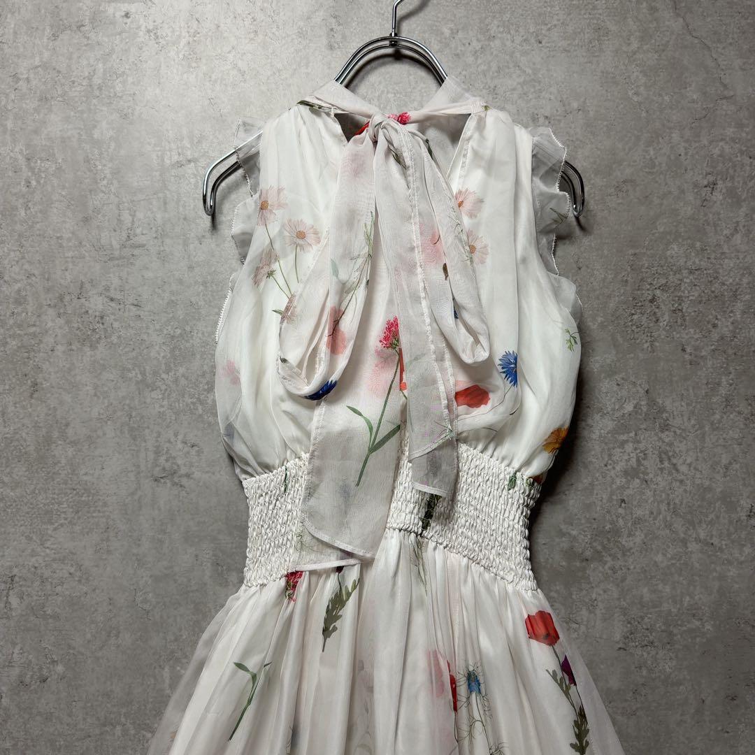 SNIDEL スナイデル　バックリボンシフォンワンピース 極美品　ワンピース　花