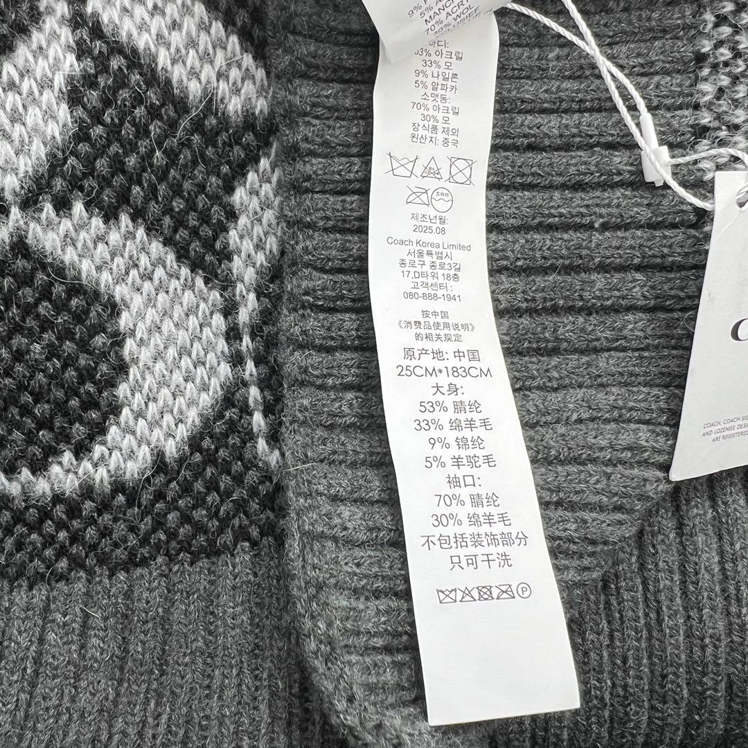 ◆新品 COACHコーチ ジャンボシグネチャー アルパカ混 マフラー◆