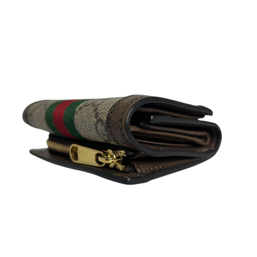 レア✨グッチ 三つ折り財布 GGマーモント オフィディア レザー ブラウン