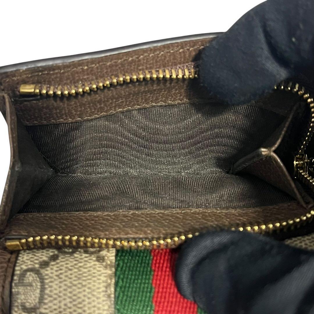 レア✨グッチ 三つ折り財布 GGマーモント オフィディア レザー ブラウン