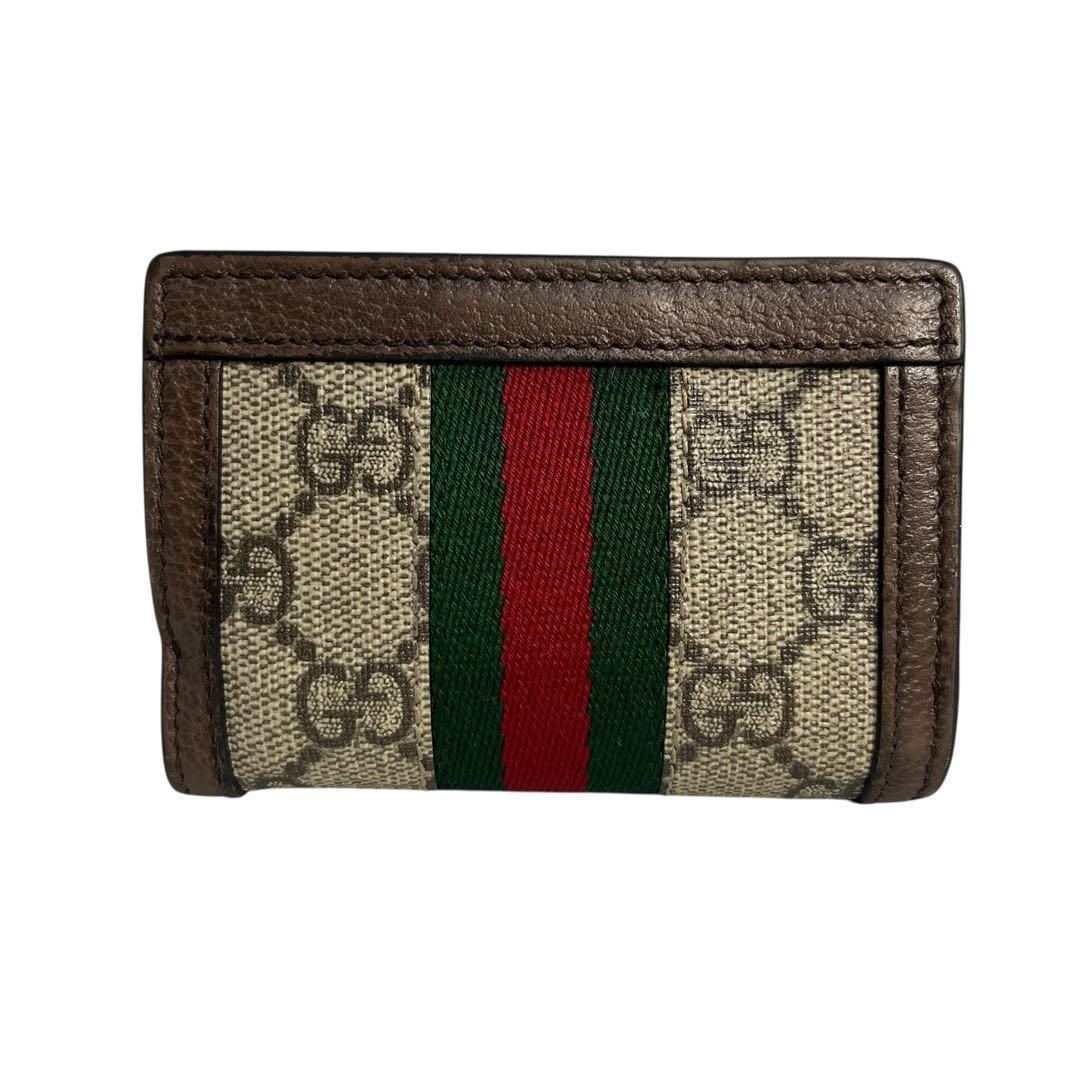 レア✨グッチ 三つ折り財布 GGマーモント オフィディア レザー ブラウン