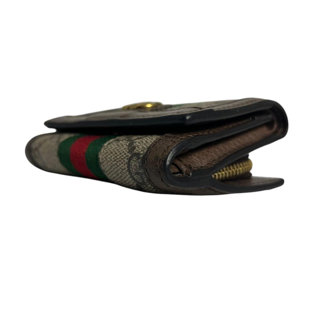 レア✨グッチ 三つ折り財布 GGマーモント オフィディア レザー ブラウン