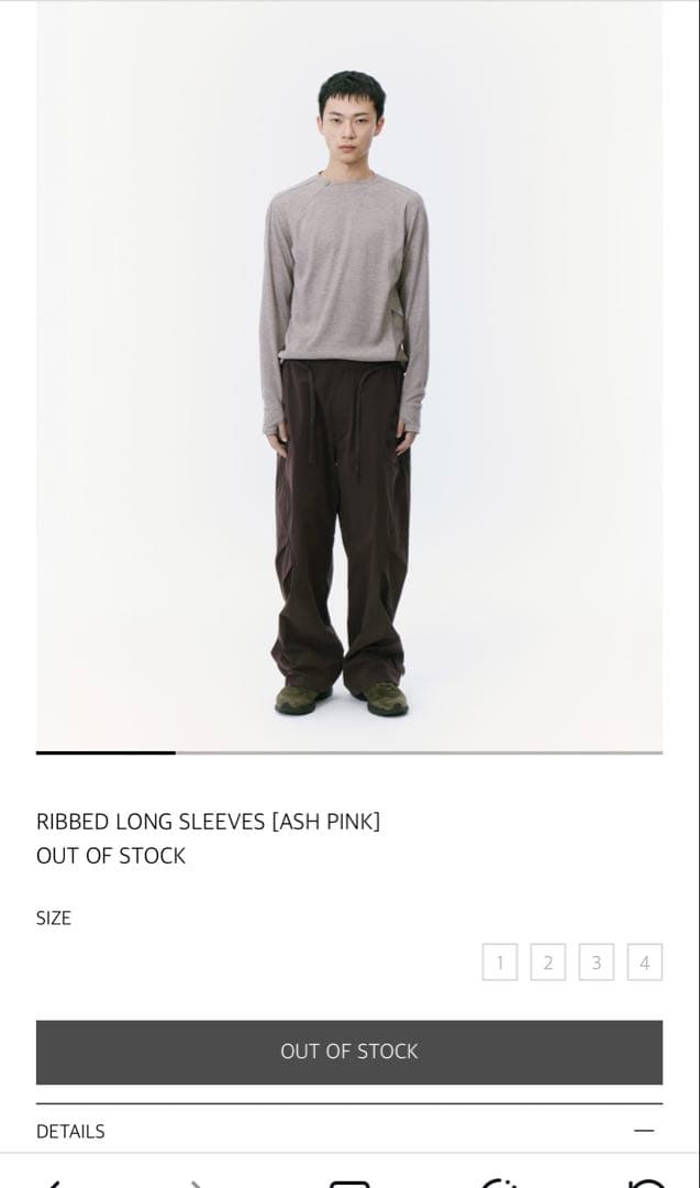 トップス sansangear ribbed long sleeves ash pink