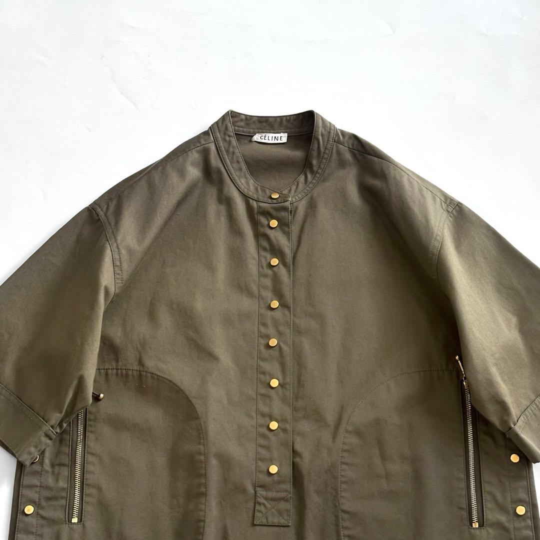 CELINEセリーヌ フィービー期 コットンツイルミリタリープルオーバーシャツ