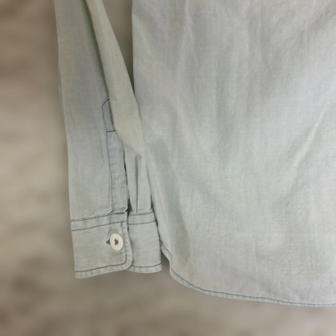 STONE  シャツジャケット　ブルゾン　水色　ワッペン　Sサイズ