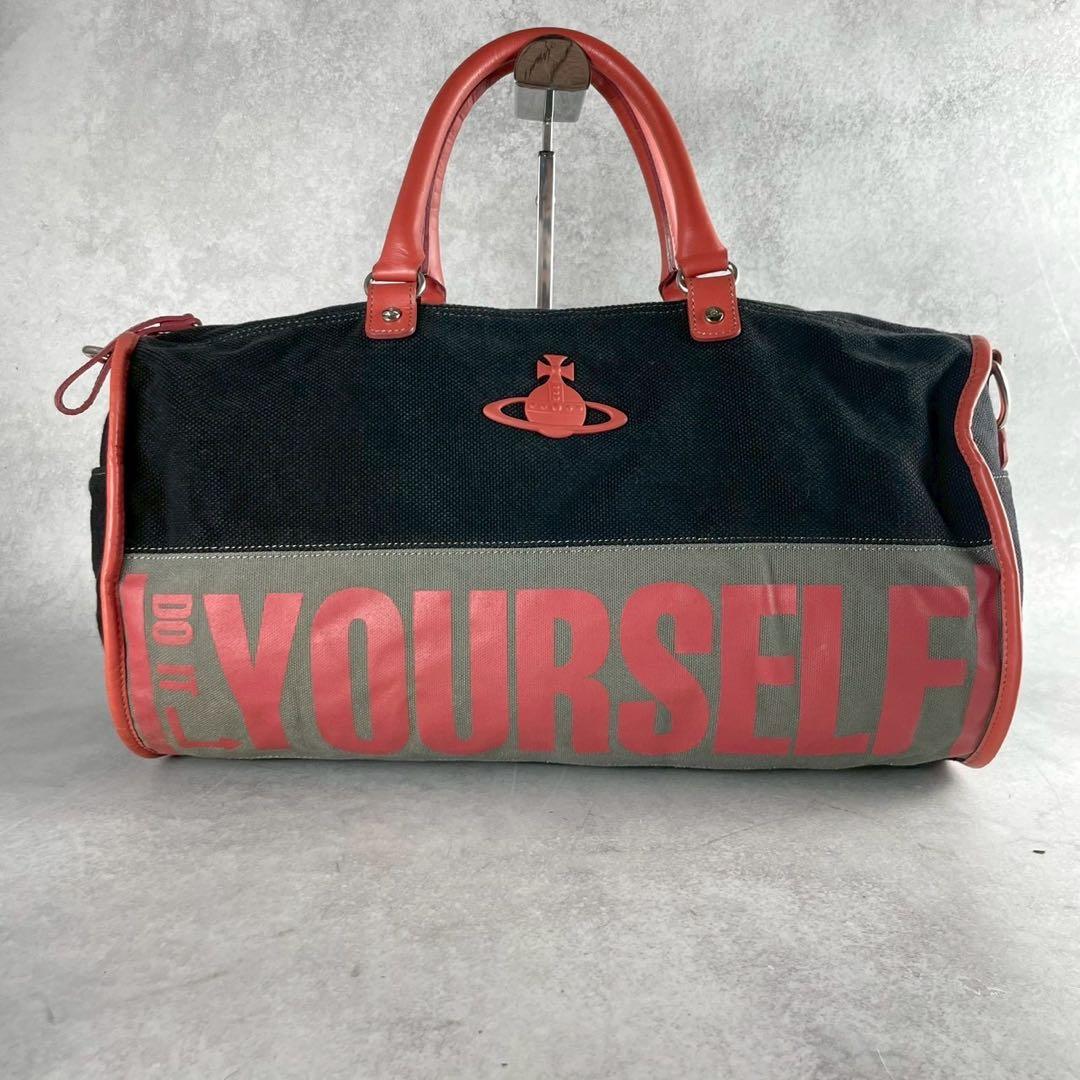 バッグ Vivienne Westwood Logo Boston Bag Canvas