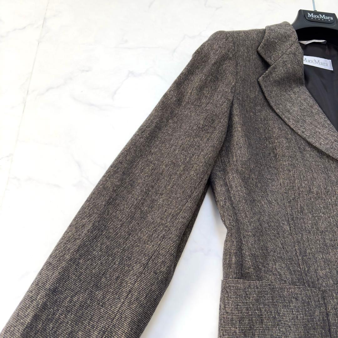 大きいサイズ✨マックスマーラ 【白タグ】パンツスーツ アンゴラ混 42/40