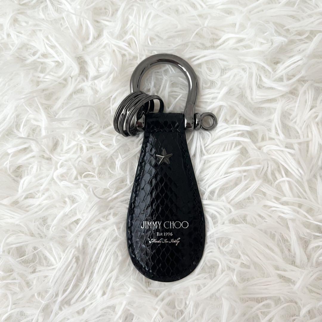 JIMMYCHOO ジミーチュウ　ワーレン　キーリング　ブラック　本革　購入証明