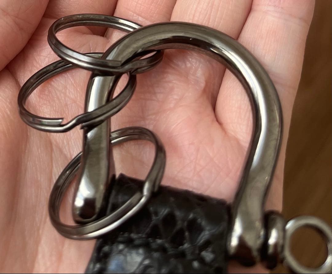 JIMMYCHOO ジミーチュウ　ワーレン　キーリング　ブラック　本革　購入証明