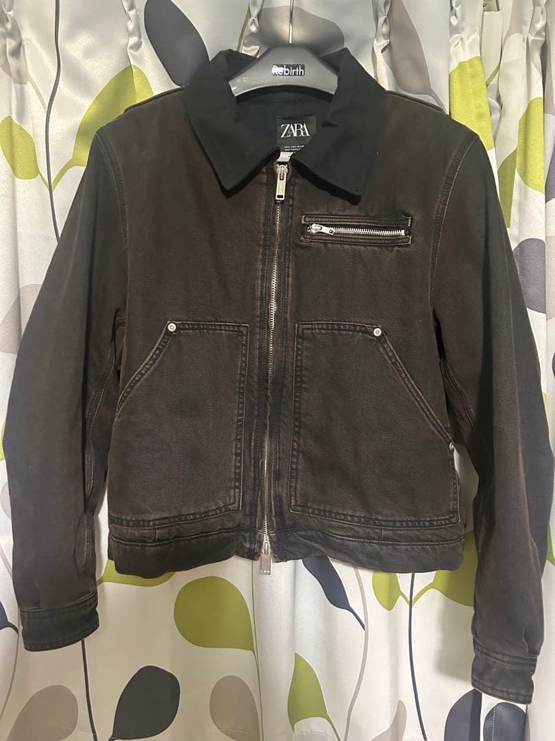 ZARA コントラストカラー付きデニムジャケット