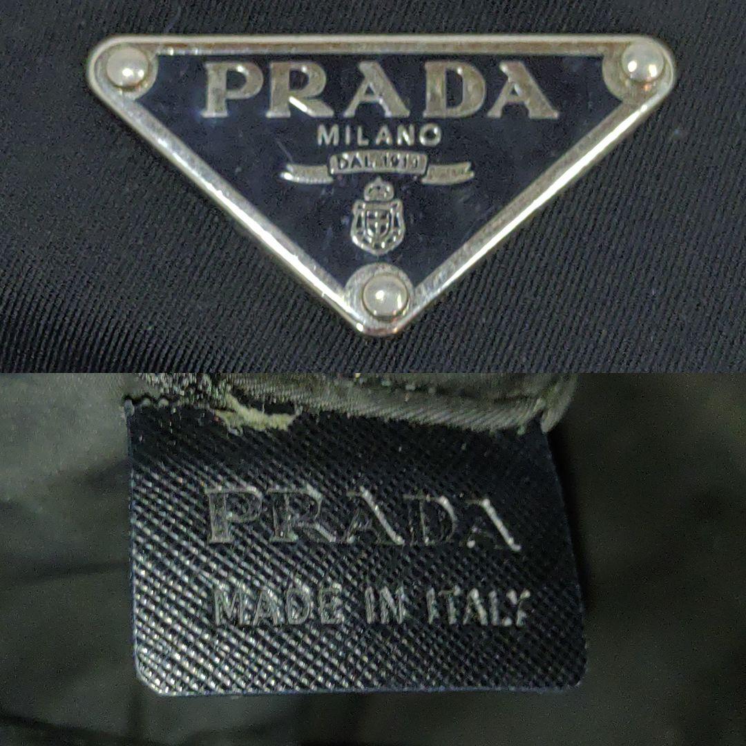 プラダ トートバッグ サフィアーノレザー×ナイロン A4可 肩掛 ブラック