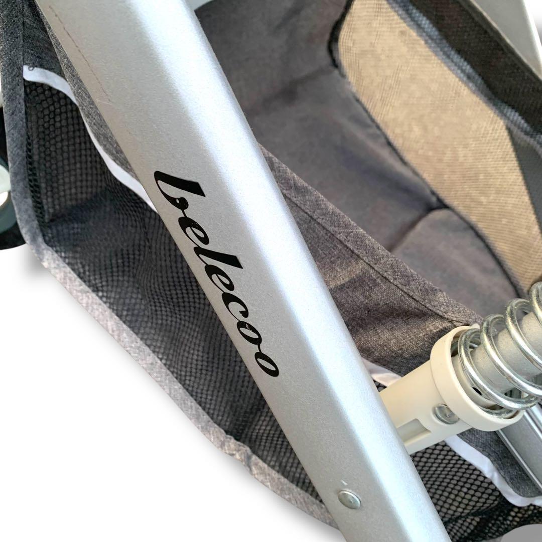 極美品　belecoo ベビーカー チャイルドシート グレー　ベビーキャリー