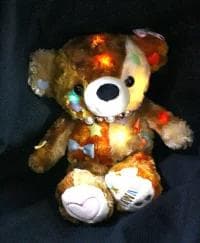 イルミ KAWAII ベア チョコ 全長29ｃｍカラフルに 光るぬいぐるみ