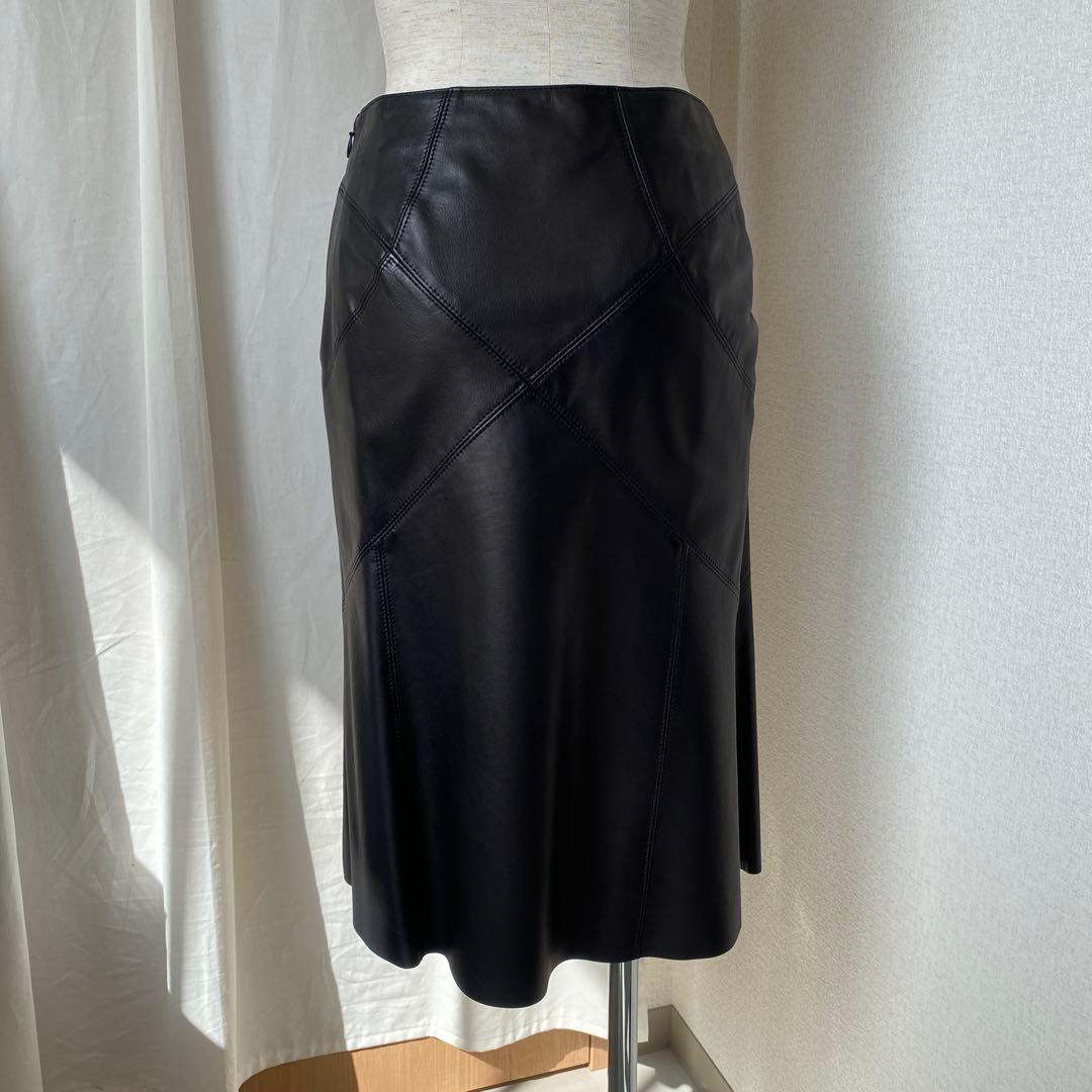 バーバリー ロンドン ラムレザー トレンチコート スカート 2点セット