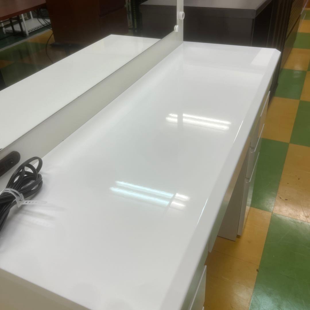 ディノス dinos ホワイトドレッサー LEDミラー付き