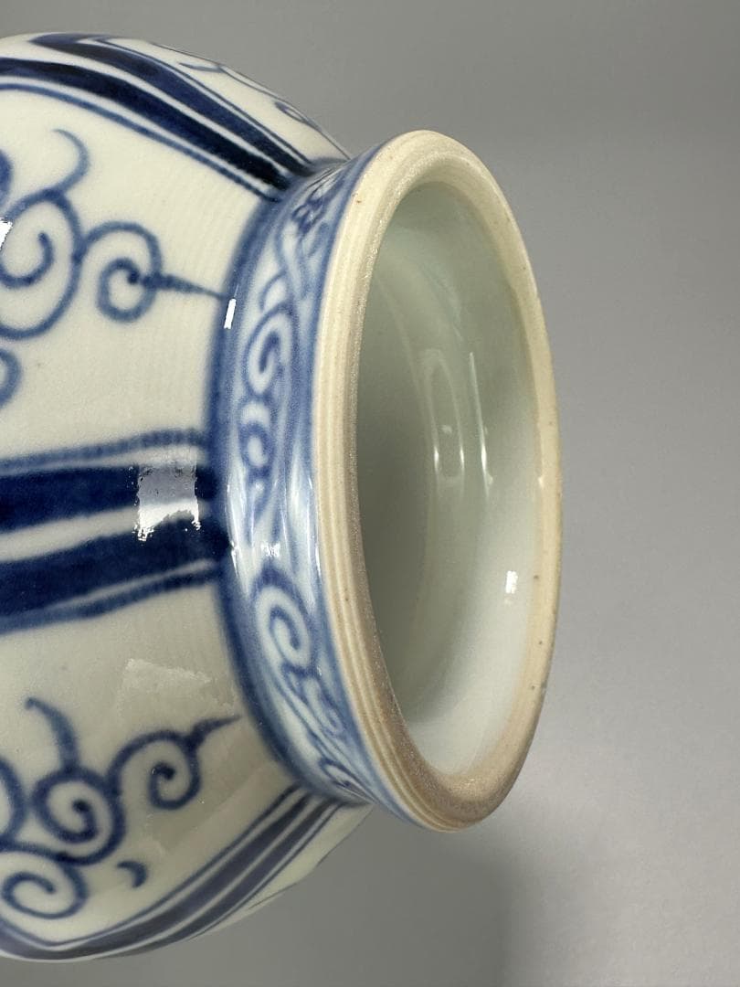 青花鳳凰文花瓶　染付花瓶　花器　華道具　花入　唐物