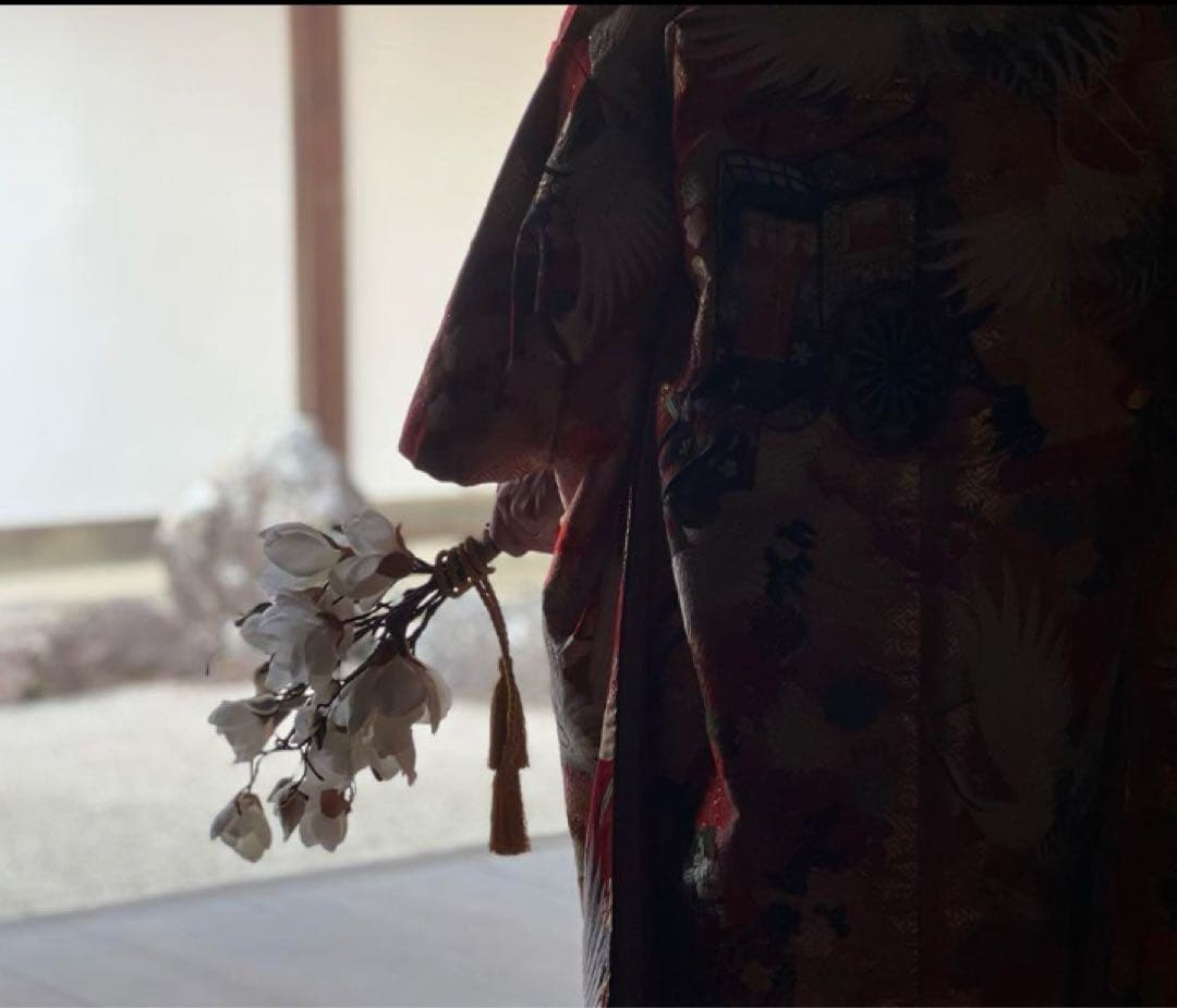 ウエディングブーケ　和装　アーティシャルフラワー　白木蓮