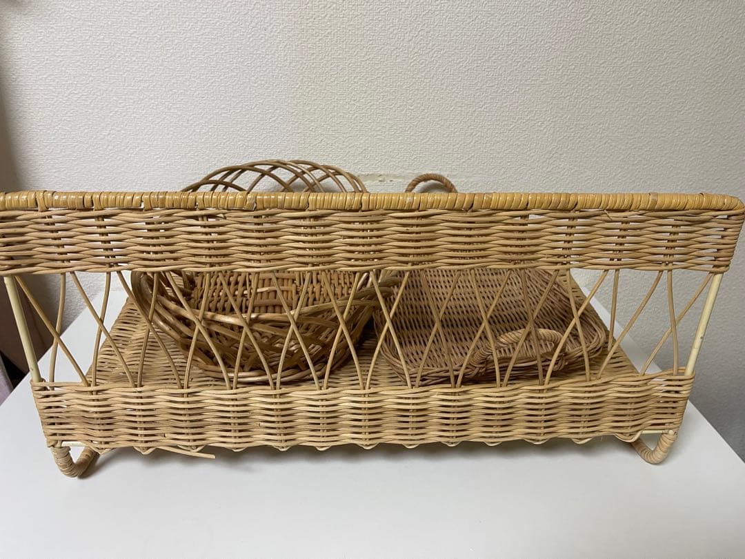 ラタン　籐籠　バスケット　BIG ラタン　籐籠　トレー