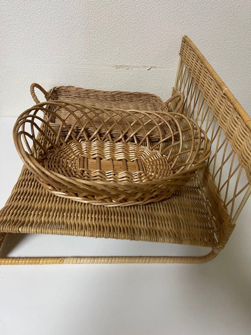 ラタン　籐籠　バスケット　BIG ラタン　籐籠　トレー