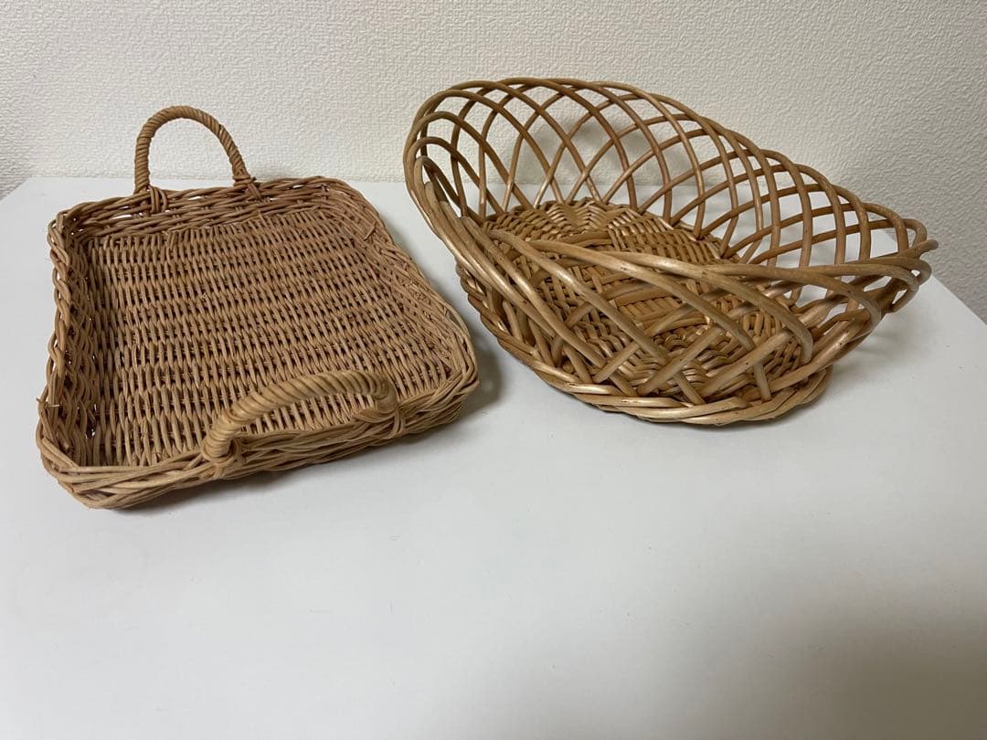 ラタン　籐籠　バスケット　BIG ラタン　籐籠　トレー