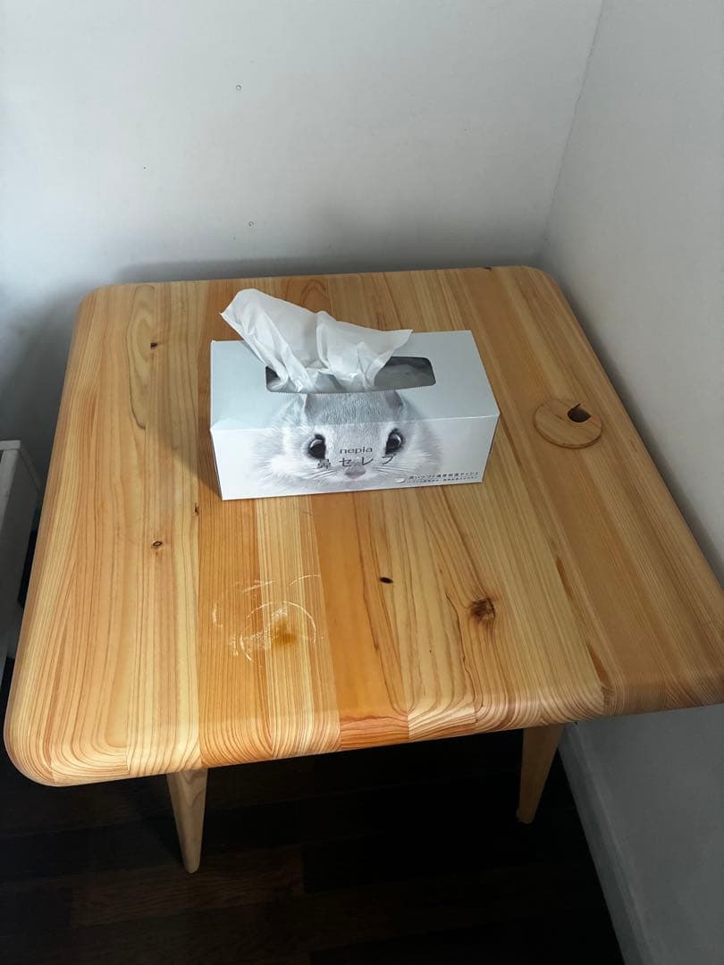 木製サイドテーブル 檜（ヒノキ）無垢材