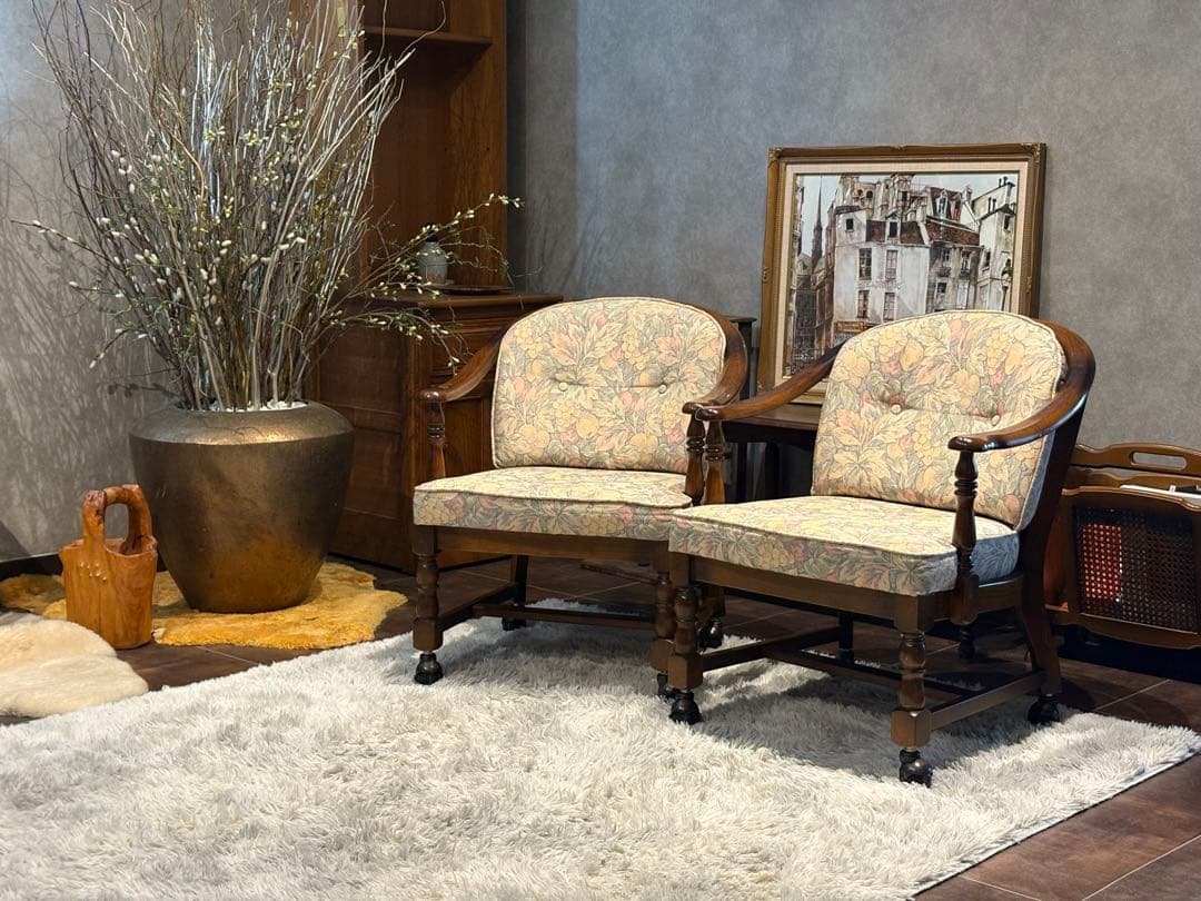 ②karimoku カリモク　アームチェア　ダイニングチェア　キャスター付　nZ