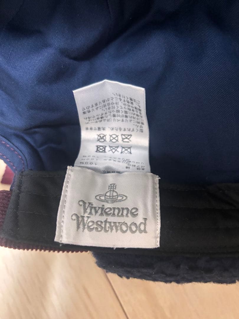 ヴィヴィアン・ウエストウッド ボア×コーデュロイ フラップキャップ