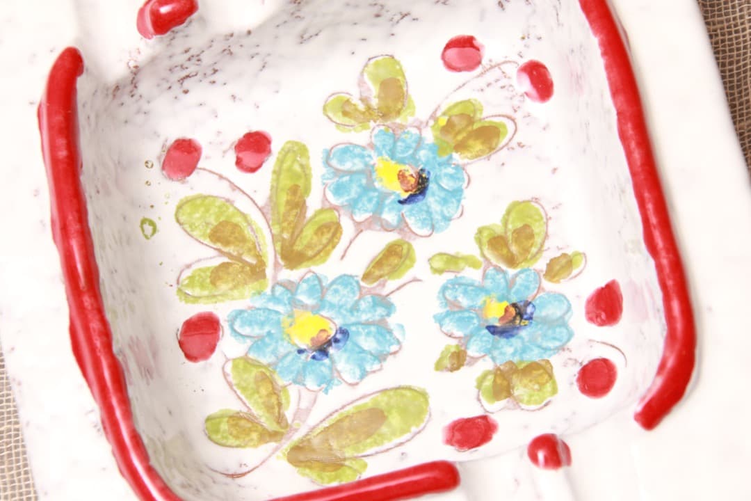 レトロ/イタリア/灰皿/花柄/サルデリ/ITALY/小物入れ/ヴィンテージ