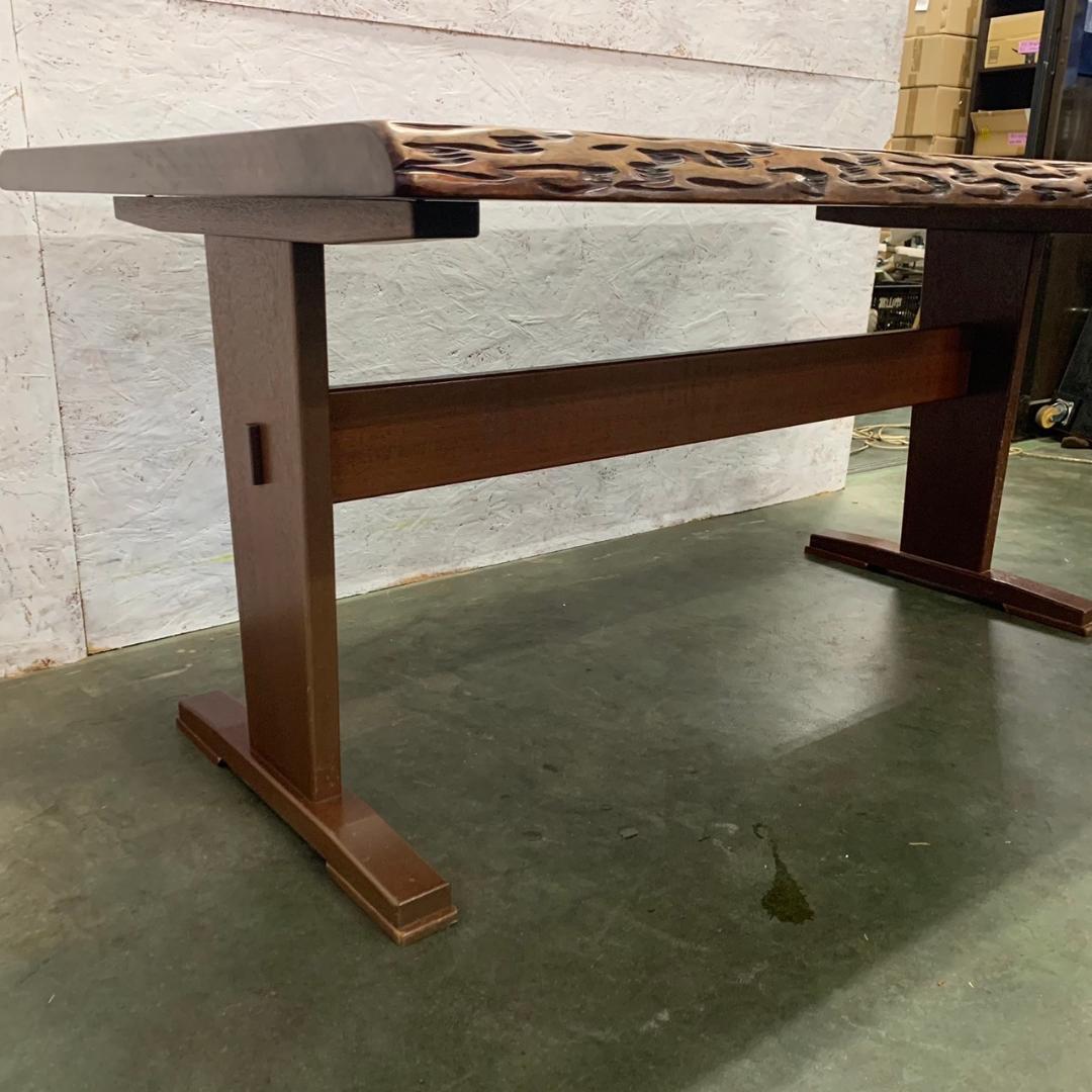 天然木 一枚板テーブル 天板 ダイニングテーブル ２本脚 インテリア家具