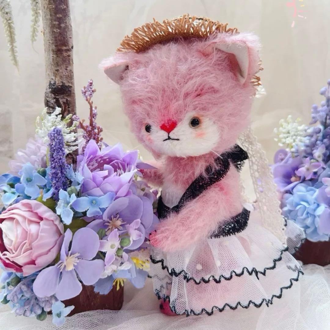 カラフル猫ちゃんーず ぬいぐるみ ねこ アーティストベア 海外作家様 かわいい
