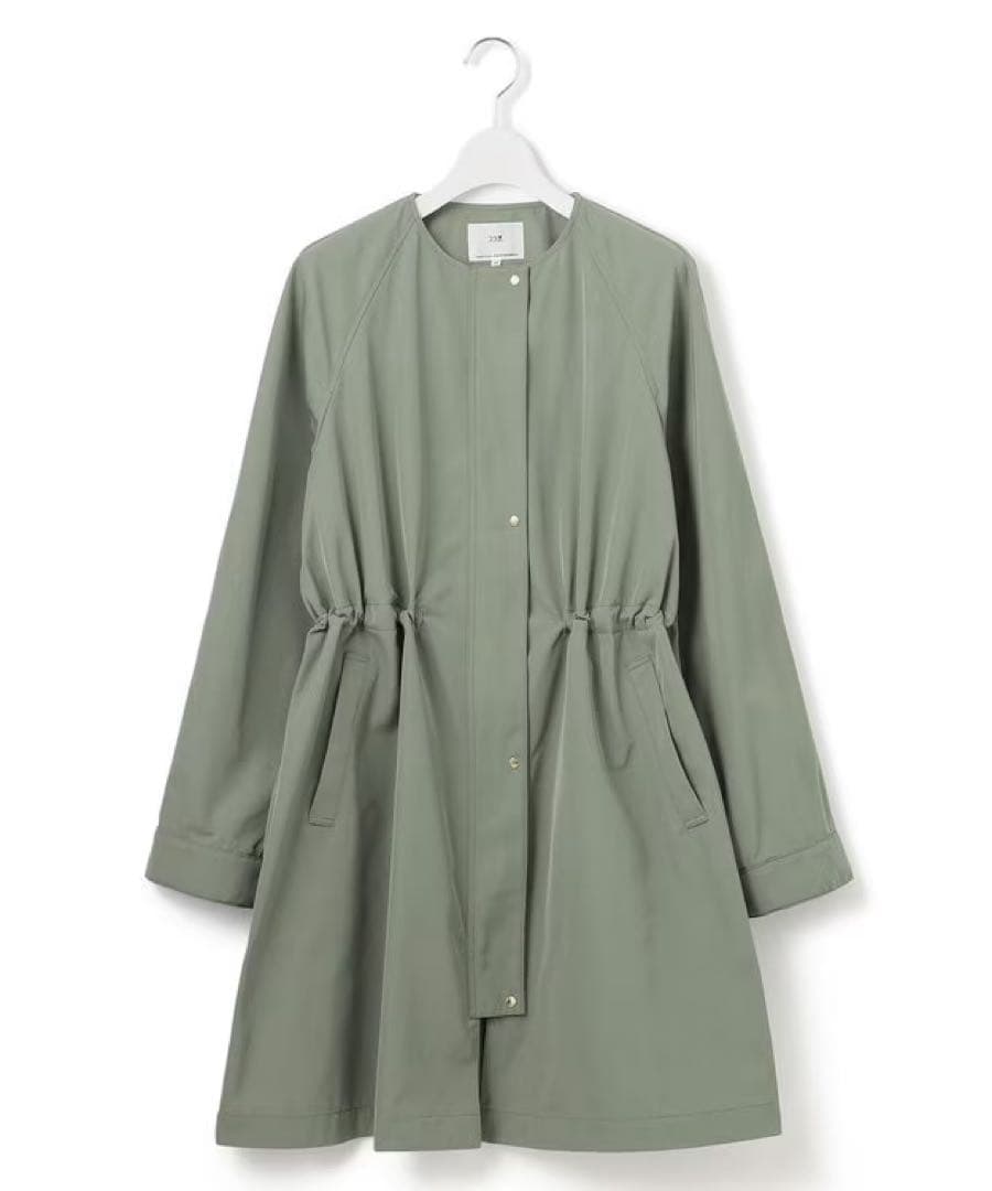 タグ付き未使用新品 23区 【撥水加工】ライトツイル ノーカラーコート 34