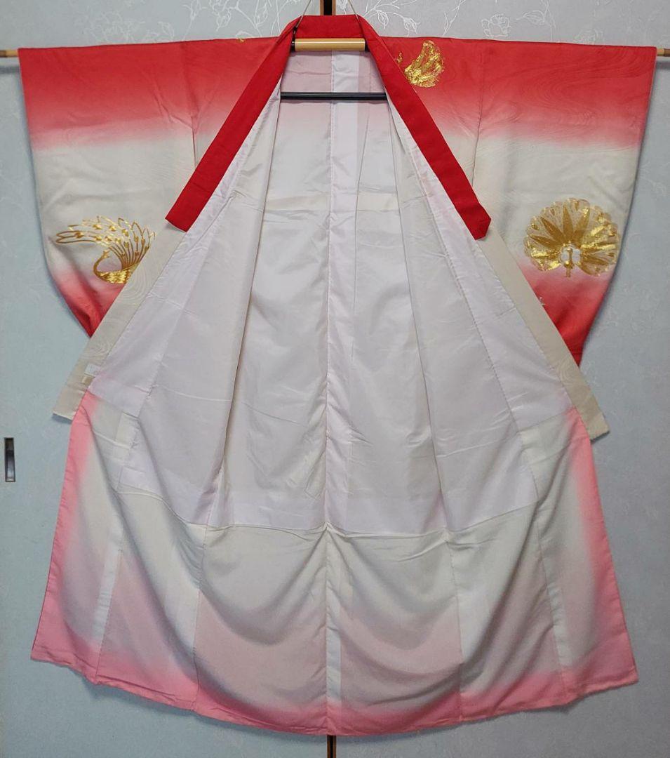 NA151アンティーク子供着物ジュニアサイズ正絹豪華金刺繍着丈134裄58センチ