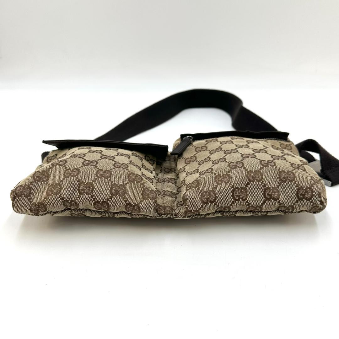 GUCCI グッチ GGキャンバス ボディバッグ ウエストバッグ シルバー金具