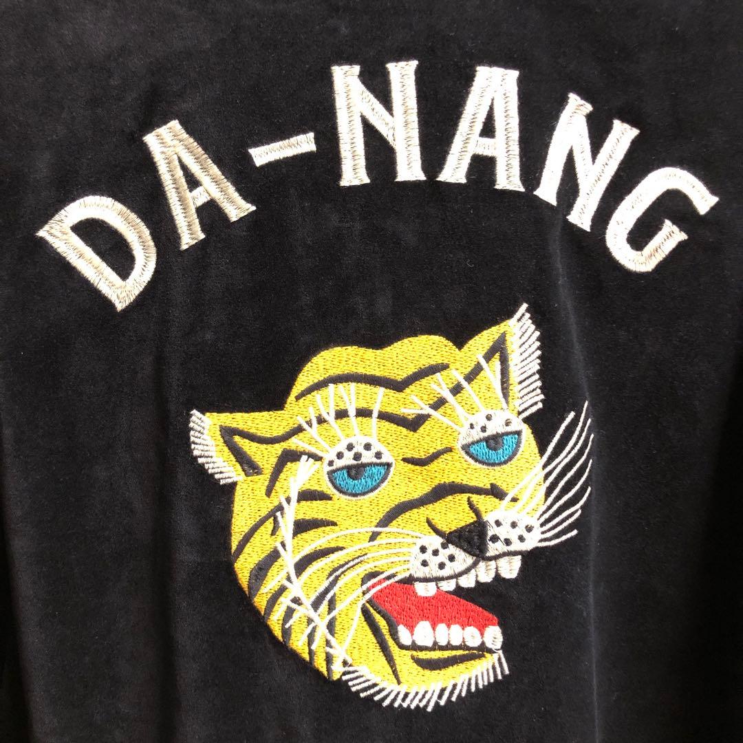 ヒューストン ベトジャン ベトナムジャケット ベロア 別珍 トラ 虎 XL 黒