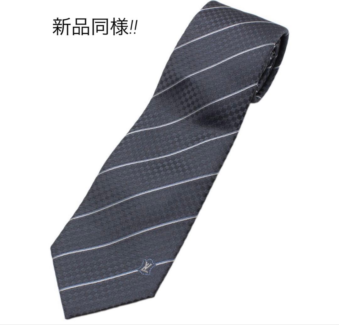 Q2514 新同 ルイヴィトン クラヴァット・エク シルク ネクタイ