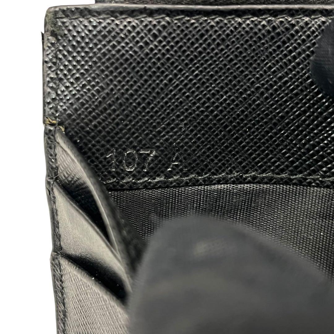 希少✨プラダ ミニ財布 ケース サフィアーノレザー シャイン ブラック