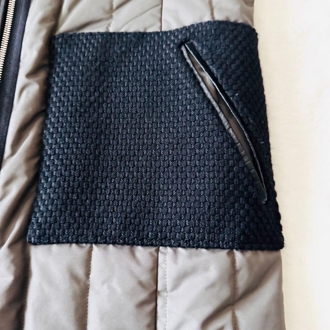 【希少】 チノ キルティングベスト ロング丈 異素材 4ポケット 38 グレー