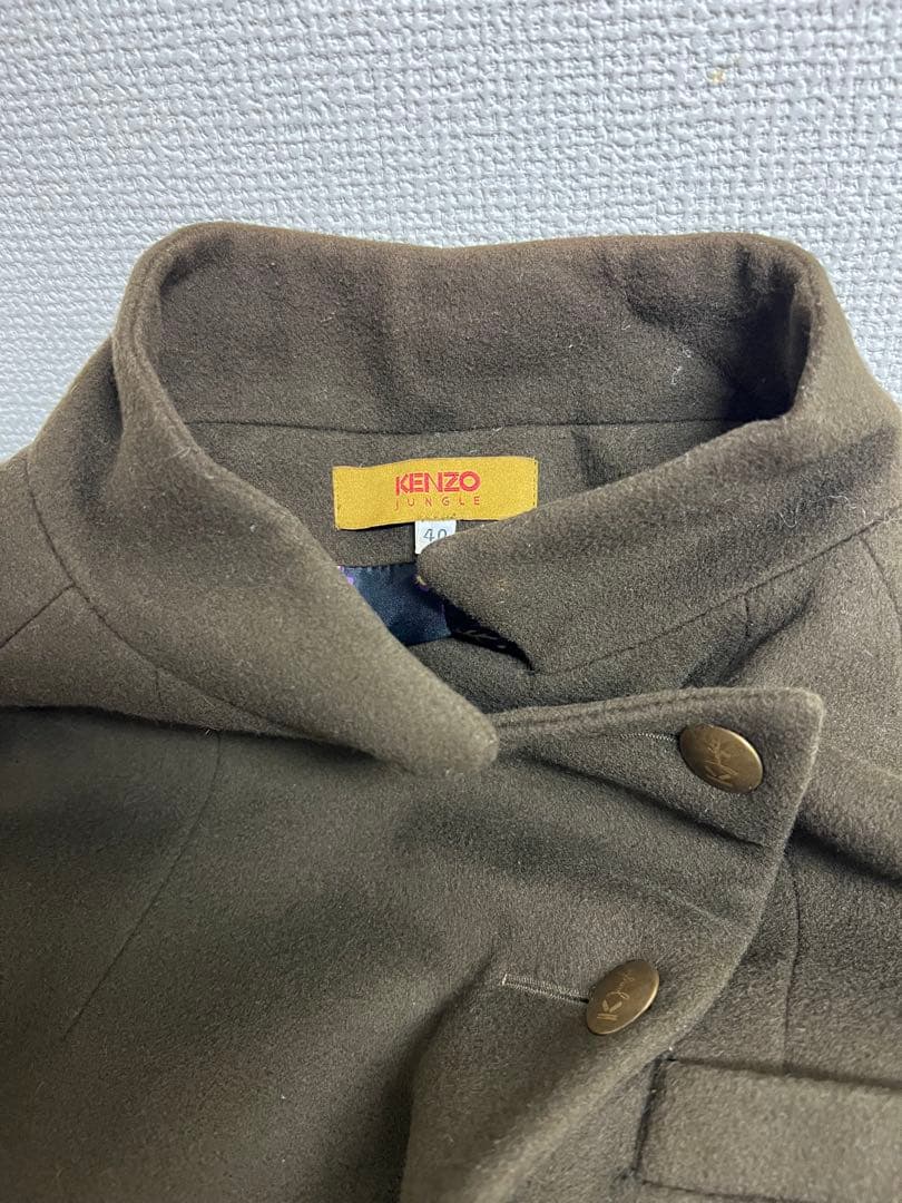 KENZO ウールカシミヤ　ロングコート　星柄総裏地